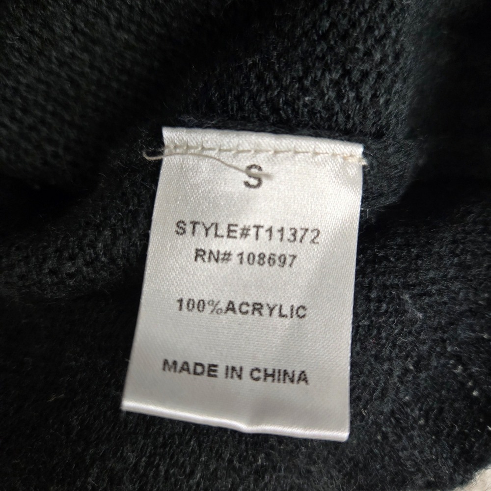 Sweet Rain Black Mock Neck Cropped Sweater with White Contrast Stitching Size S - Picture 9 of 10